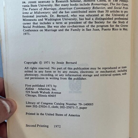 Women and the Public Interest by Jessie Bernard PB Paperback 1975 Second Edition - Picture 6 of 7